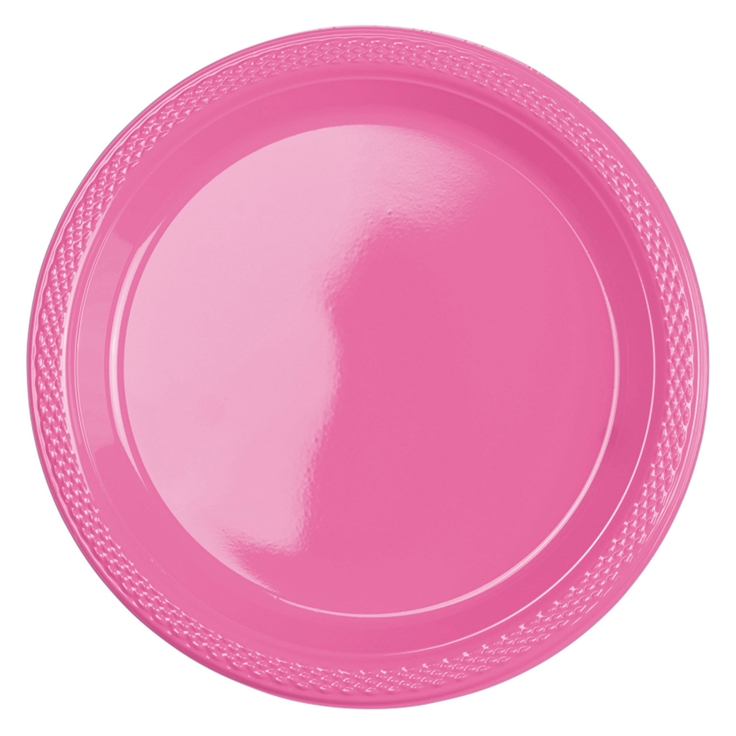 10 Plates Plastic Bright Pink 17.7cm Amscan Europe