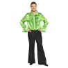 Adult Costume Satin Shirt Lime Size Small