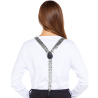 Suspender Sequin Braces - Silver 2.5cm Adult One size
