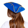 Pirate Hat molded - Blue with Gold edge One size