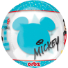 Orbz "Mickey 1st Birthday" Foil Balloon Clear, G40, packed, 38 x 40cm