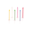 24 Spiral Candles With 12 Holders 6-Colour Assorted Height 6.3 cm