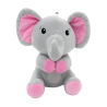 2-in-1 plush toy balloon weight elephant with pink ears, with loop, 21cm, 170g