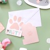 8 Invitations & Envelopes Hello Pets Paper 8 x 14 cm