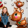 SuperShape Adorable Reindeer Foil Balloon P35 Packaged 76 cm x 76 cm
