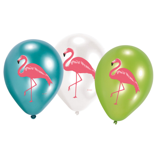 Amscan 11278 Merchandising Amscan 6 Balloons 4C Flamingo Paradise 27.5 Cm/11 