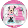 Orbz "Minnie 1st Birthday" Foil Balloon Clear, G40, packed, 38 x 40cm