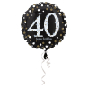 Standard Holographic Sparkling Birthday 40 Foil Balloon S55 Packaged 45 cm