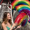 SuperShape Holographic Iridescent Rainbow Foil Balloon P40 Packaged 86 cm x 48 cm