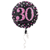 Standard Pink Celebration 30 Foil Balloon, round, S55, packed, 43 cm