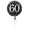 Standard Holographic Sparkling Birthday 60 Foil Balloon S55 Packaged 45 cm