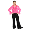 Adult Costume Satin Shirt Pink Size XL