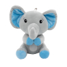 2-in-1 plush toy balloon weight elephant with blue ears, with loop, 21cm, 170g