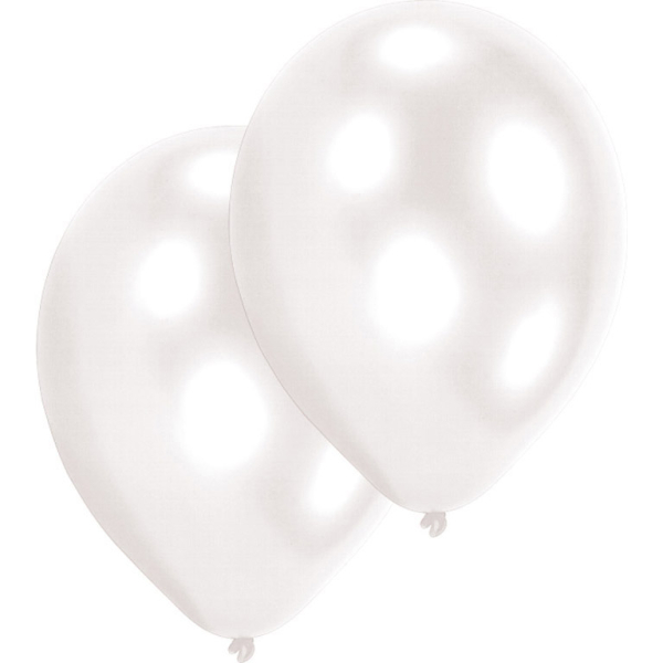 White Amscan 11278 Merchandising Amscan 10 Balloons Standard Colours 