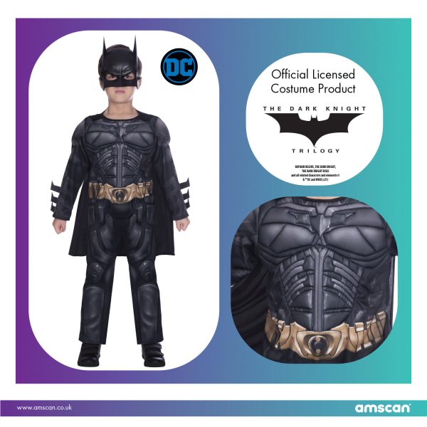 Amscan 9906058EU Batman Dark Knight Costume classico età 4-6 anni 