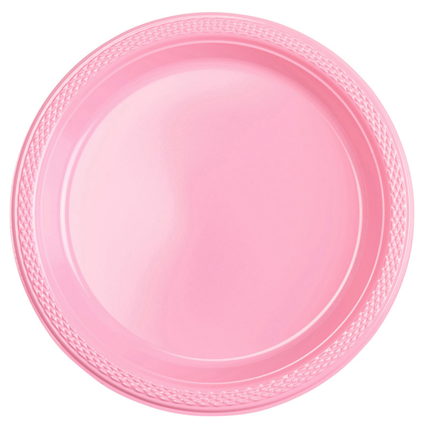 20 Plates New Pink Plastic Round 22.8 cm Amscan Europe