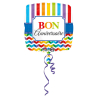 Standard Stripes & Chevron BonAnniversaire Foil Balloon S40 Packaged 43 cm