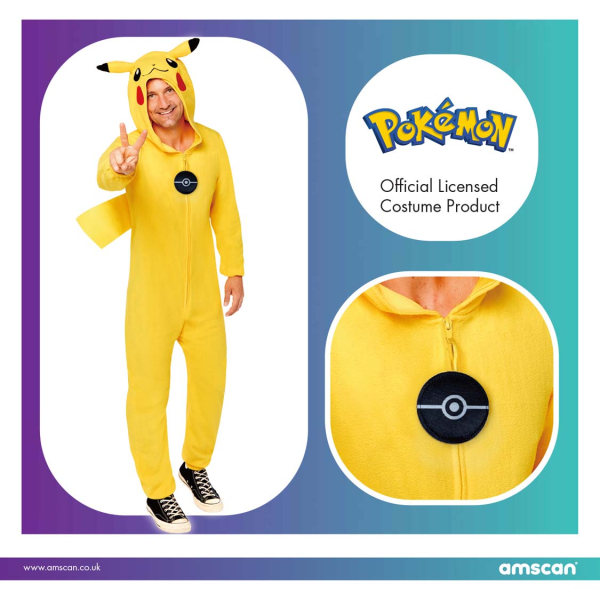 amscan 9908890 Déguisement Pikachu pour adulte sous licence officielle  Pokémon (grande taille) : : Mode