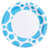 8 Plates Caribbean Blue Dots Paper Round 22.8 cm