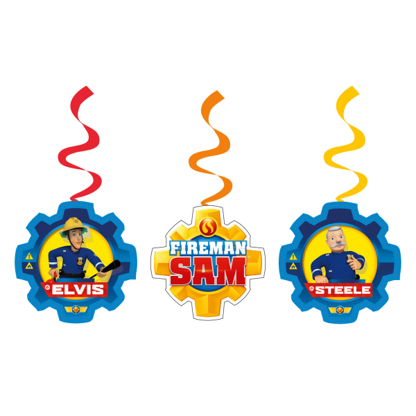 6 Swirl Decorations Fireman Sam 2017 Foil / Paper 61 cm : Amscan Europe