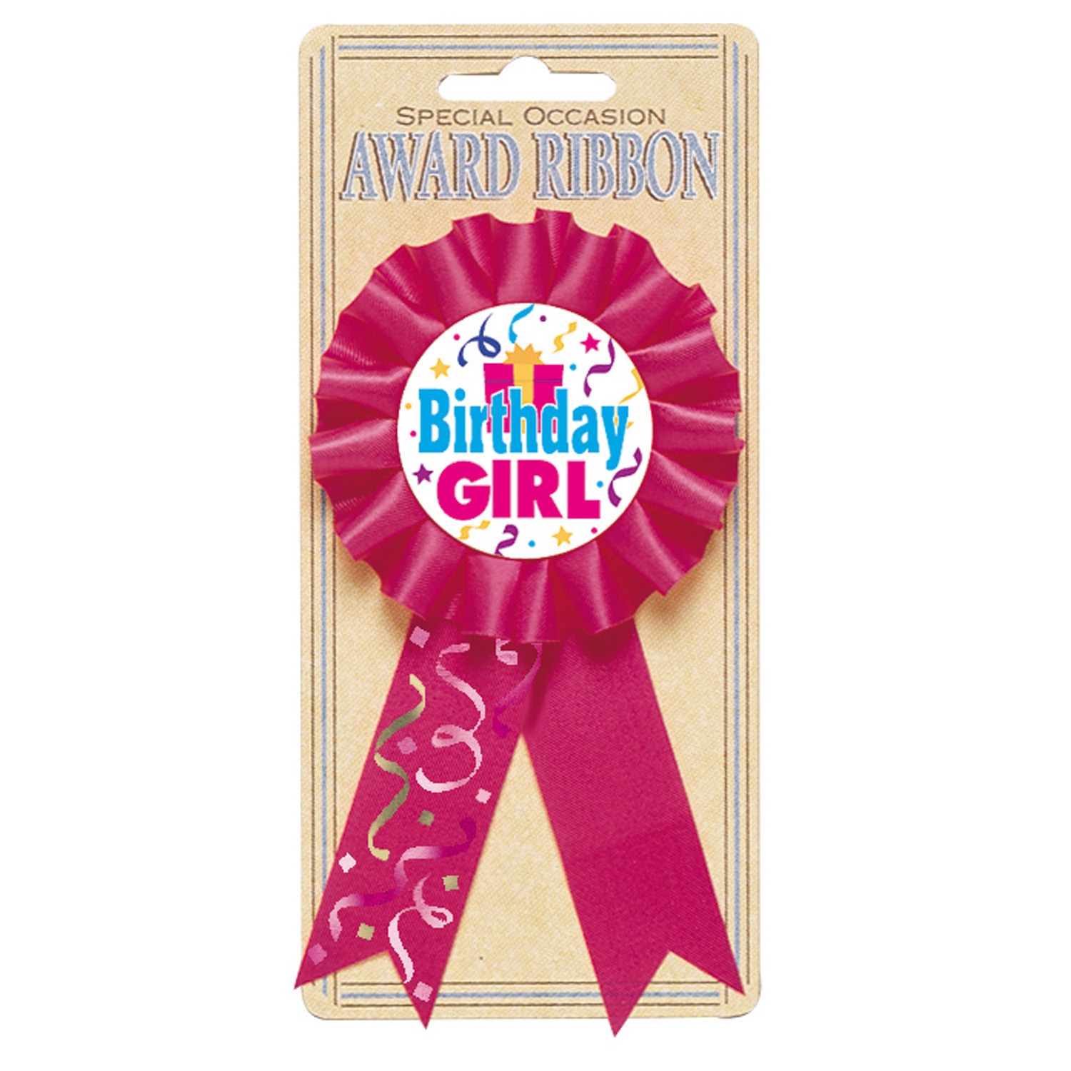 Award Ribbon Birthday Girl Fabric / Paper 8.1 x 15.2cm : Amscan Europe